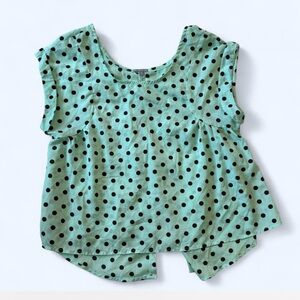 Charlotte Russe Mint Polka Dot Cap Sleeve Blouse